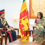 යුද හමුදාපති ලුතිනන් ජෙනරල් ලසන්ත රොද්‍රිගෝ අග්‍රාමාත්‍යතුමිය හමුවෙයි